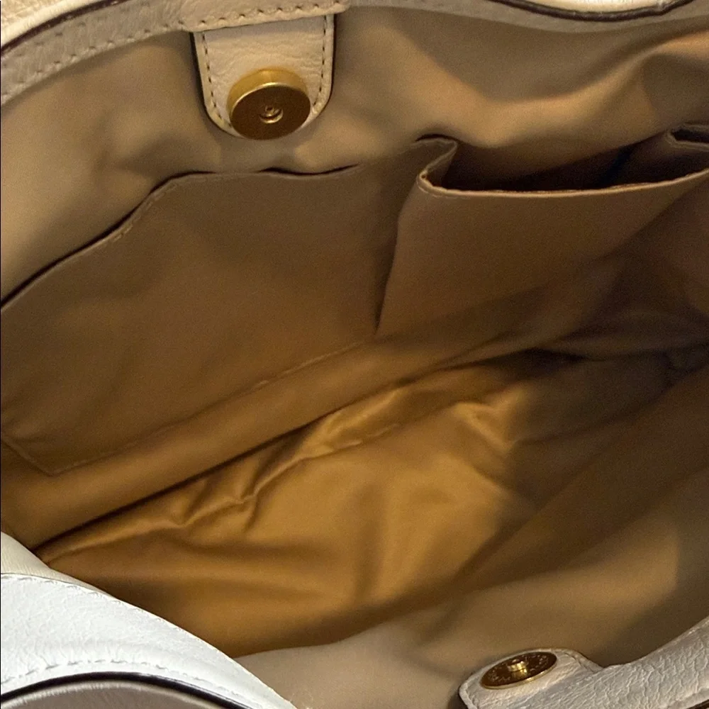 Coach Campbell Triple Entry Pebbled Leather Hobo – Style F24868 in Cream/Ivory